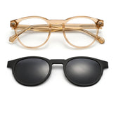 Burton Acetate Alloy Glasses Frame With Magnetic Sunglasses Clips