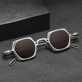 KM Geometric Titanium Glasses Frame With Magnetic Sunglasses Clips