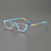 Musetti Retro Semi Titanium Glasses Frame