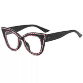 Jesicalin Vintage Rhinesotne Cat Eye Glasses Frame