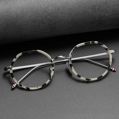 Ashlie Acetate Titanium Round Glasses Frame