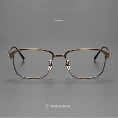 Stephanie Handmade Titanium Rectangle Glasses Frame