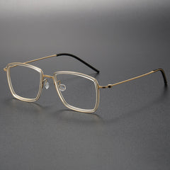 Noya Handmade Screwless Titanium Rectangle Glasses Frame