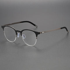 Robert Handmade Acetate Titanium Round Glasses Frame