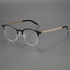 Robert Handmade Acetate Titanium Round Glasses Frame