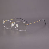 Dean Business Titanium Square Rimless Glasses Frame