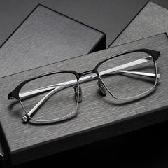 Stephanie Handmade Titanium Rectangle Glasses Frame