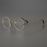 Kiohi Ultra-light Retro Titanium Round Rimless Glasses Frame