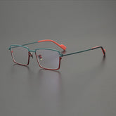 Babette Titanium Square Glasses Frame Rectangle Frames Southood Green Red