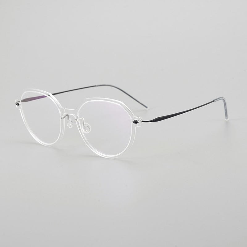 Donnalyn Ultra light Titanium Geometric Glasses Frame Geometric Frames Southood Clear
