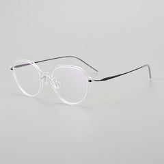 Donnalyn Ultra light Titanium Geometric Glasses Frame Geometric Frames Southood Clear