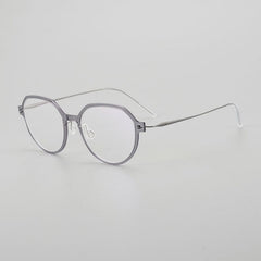 Donnalyn Ultra light Titanium Geometric Glasses Frame Geometric Frames Southood Light gray