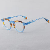 Janus Retro Acetate Glasses Frame Round Frames Southood Blue leopard