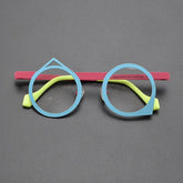 Noor Retro Titanium Glasses Frame Geometric Frames Southood Blue Pink