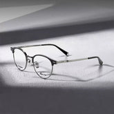 Oswin Vintage Acetate Eyeglasses Frame Browline Frames Southood Black Gun