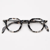 Spike Vintage Acetate Round Optical Glasses Frame Round Frames Southood White Leopard