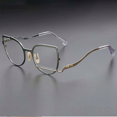 Riley Cat Eye Metal Irregular Glasses Frames