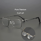 Pierson Pure Titanium Square Flip Up Full Glasses Frame