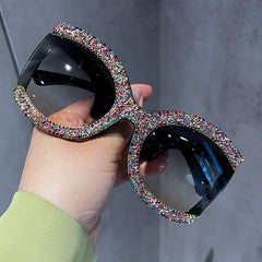 Micaela Rimless Rhienstone Sunglasses