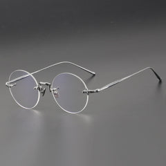 Lottie Titanium Retro Round Rimless Glasses Frame