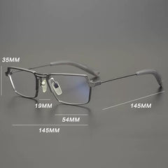Brady Vintage Titanium Rectangle Glasses Frame