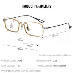 Rory Pure Titanium Glasses Full Frame