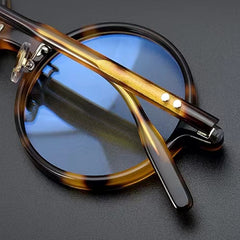 Nedaa Hand Craft Retro Tortoise Round Glasses Frame