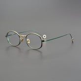 Eneti Vintage Oval Glasses Frame Round Frames Southood Gold green