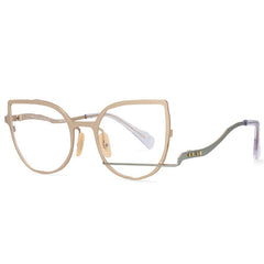 Riley Cat Eye Metal Irregular Glasses Frames