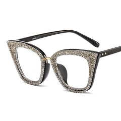 Olga Rhinestones Cat Eye Glasses Frame