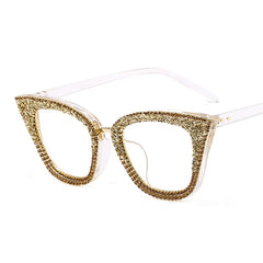 Olga Rhinestones Cat Eye Glasses Frame