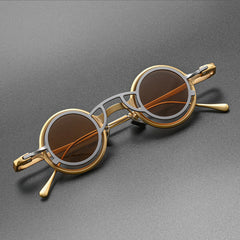 GO Round Titanium Glasses Frame With Magnetic Sunglasses Clips