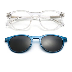 Burton Acetate Alloy Glasses Frame With Magnetic Sunglasses Clips
