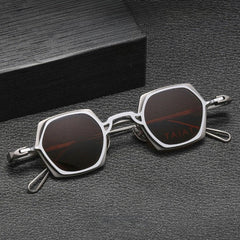 KM Geometric Titanium Glasses Frame With Magnetic Sunglasses Clips