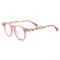 Opal Vintage Rhinesotne Cat Eye Glasses Frame