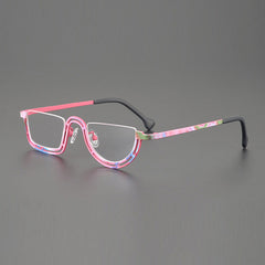 Musetti Retro Semi Titanium Glasses Frame