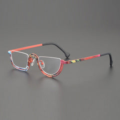 Musetti Retro Semi Titanium Glasses Frame