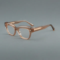 Wood Acetate Oval Retro Glasses Frame