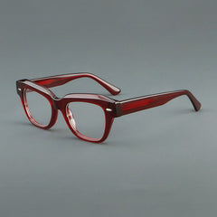 Wood Acetate Oval Retro Glasses Frame