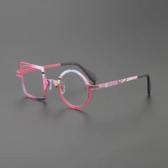 Peach Retro Titanium Glasses Frame
