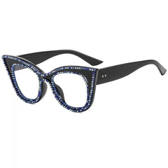 Jesicalin  Vintage Rhinesotne Cat Eye Glasses Frame