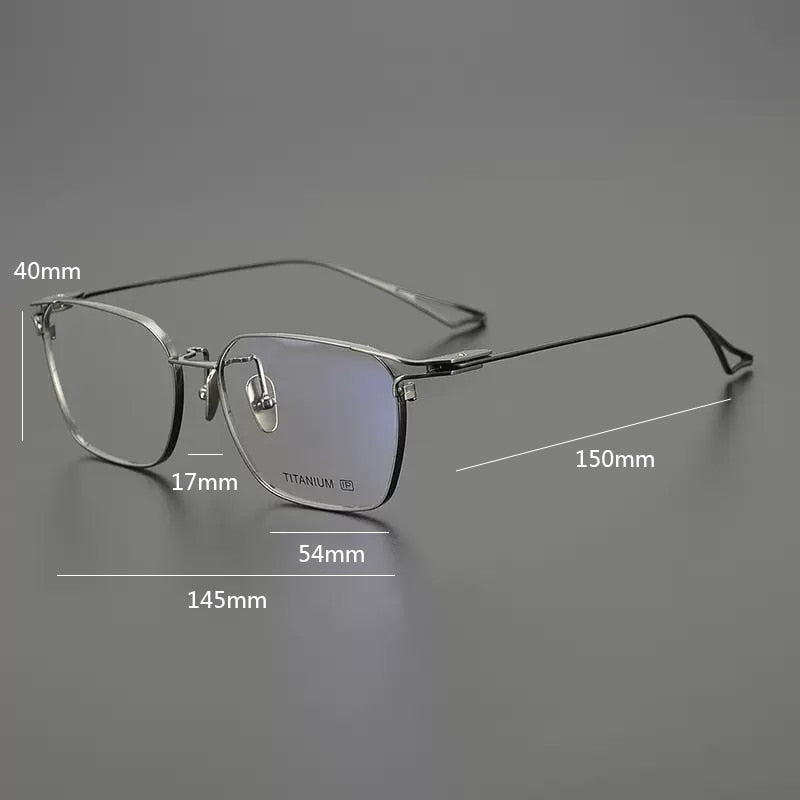 Ebrar Ultra Light Titanium Rectangle Glasses Frame