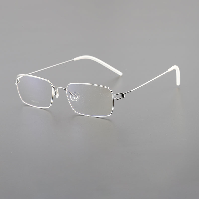 Dorlus Screw-free Ultra-light Gold-rimmed Business Titanium Square Glasses Frame