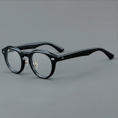 Aeker Retro Acetate Glasses Frame Round Frames Southood Black 