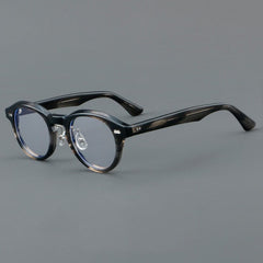 Aeker Retro Acetate Glasses Frame Round Frames Southood Gray Stripe 