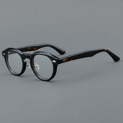 Aeker Retro Acetate Glasses Frame Round Frames Southood Leopard 