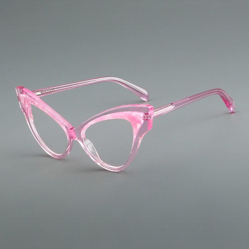 Alisa Retro Cat Eye Glasses Frame Cat Eye Frames Southood C2 Pink 