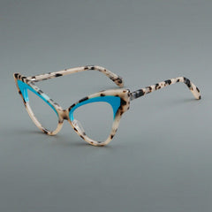 Alisa Retro Cat Eye Glasses Frame Cat Eye Frames Southood C3 Blue 