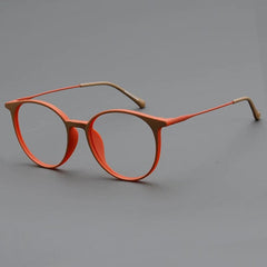 Aria Vintage TR90 Round Eyeglasses Round Frames Southood Coffee Red 