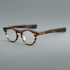 Basilio Round Acetate Glasses Frame Round Frames Southood Leopard 